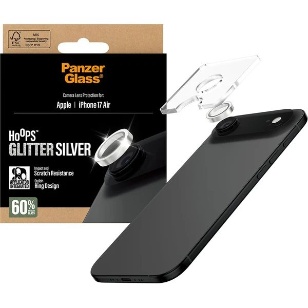 PanzerGlass® Hoops skla Apple iPhone Air trblietavo strieborné - Ochranné fólie a sklo - Obrázok OVEH000K01