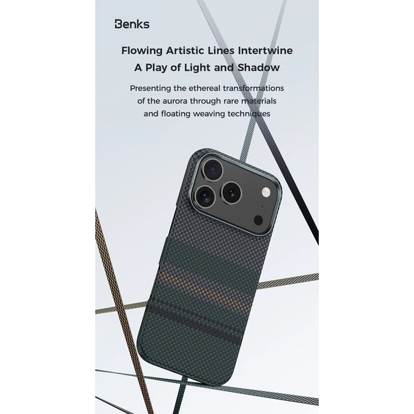 Benks ArmorAir 600D Kevlar MagSafe kryt iPhone 17 Aurora - Puzdra - Obrázok OX9K000K01
