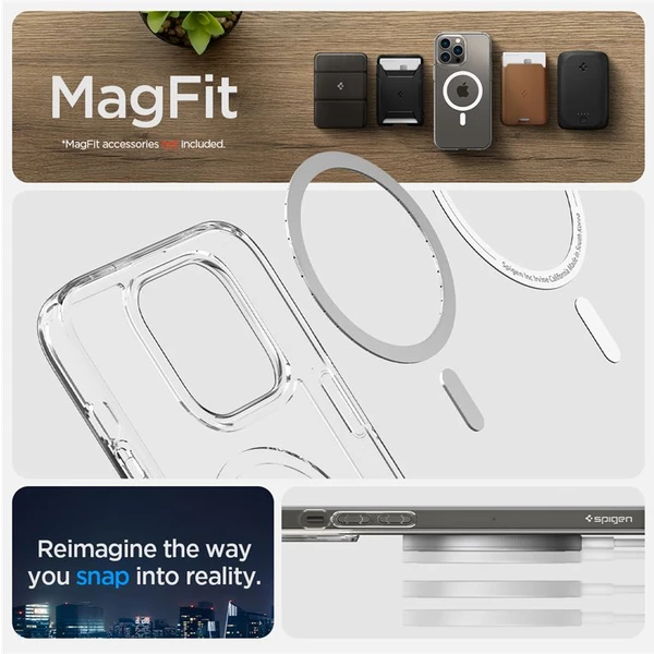 Spigen Ultra Hybrid kryt Mag iPhone 14 Pre biely - Puzdra - Obrázok OY2H300401