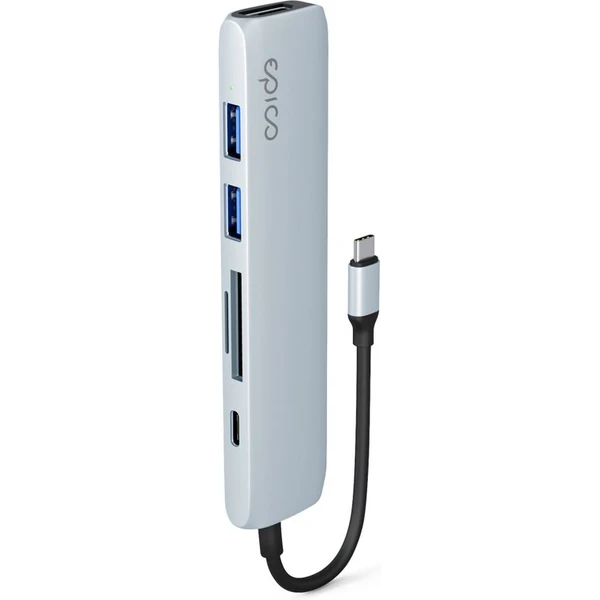 Epico 6v1 hliníkový húb 8K s USB-C blankytne modrá - USB huby - Obrázok OYMJ000K01