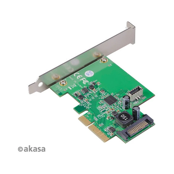 Akasa USB 3.2 HOST card, 10Gbps USB 3.2 Gen 2, Interné, 20-pin, PCIe - Radiče - Obrázok OZ5X600301