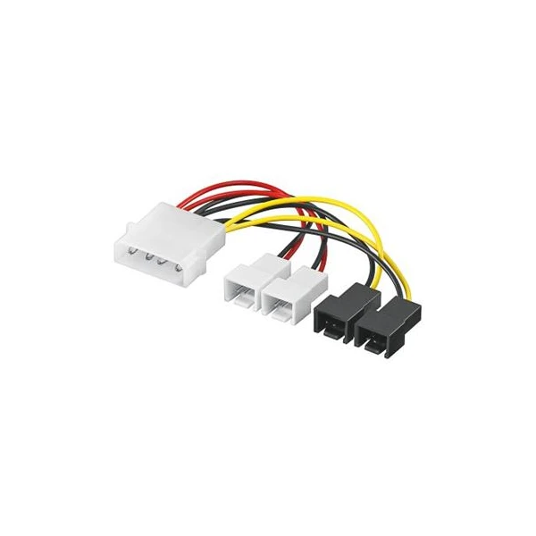 PremiumCord Kábel napájací FAN 5,25"-2x 12V, 2x 5V TX 3pin - Káble a redukcie - Hlavný obrázok