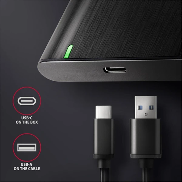 AXAGON EE25-A6C externý box, čierny - Externé boxy - Obrázok OZS6000701
