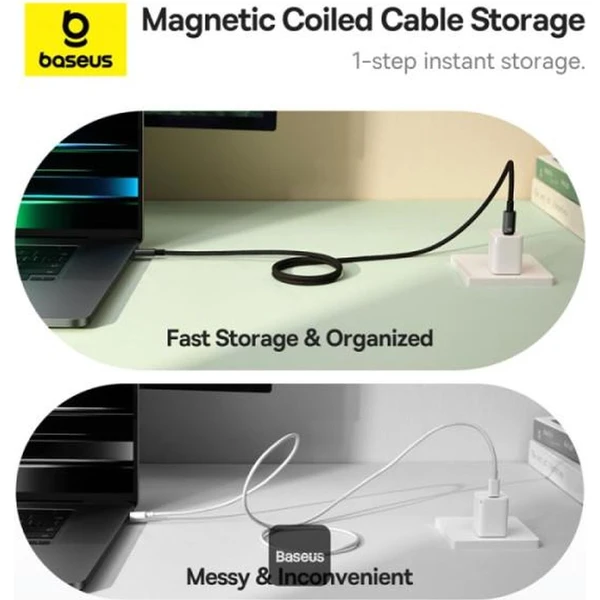 Baseus Tungsten Gold USB-C/USB-C magnetický napájací kábel 100W 1m čierny - Káble a redukcie - Obrázok P12R000K01