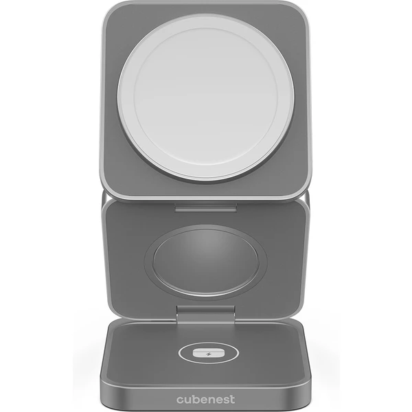 Cubenest S312 Pro 3v1 MagSafe bezdrôtová nabíjačka šedá - Nabíjačky - Obrázok P1J6000601