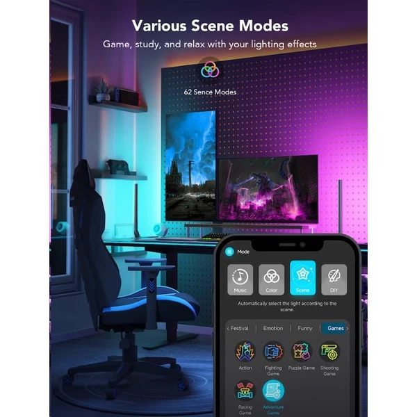 Govee Smart Gaming Light Bars LED Panely + Smart Dual ovládač - Inteligentné osvetlenie - Obrázok P1S6000L01
