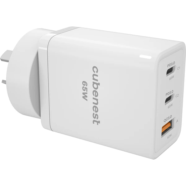 CubeNest S3D1 PD cestovný adaptér (65W) biely - Nabíjačky - Obrázok P2J6000601