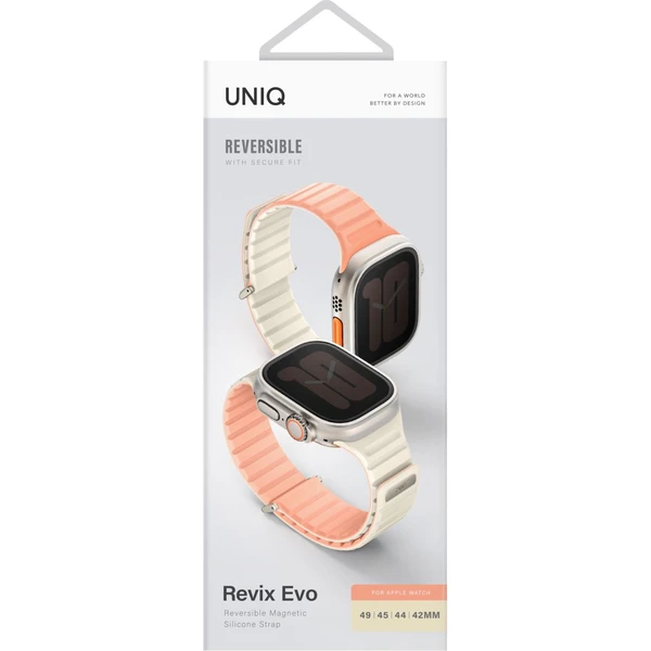 UNIQ Revix Evo obojstranný remienok Apple Watch 49/46/45/44/42mm (ružový/krémový) - Remienky - Obrázok P2O5000O01