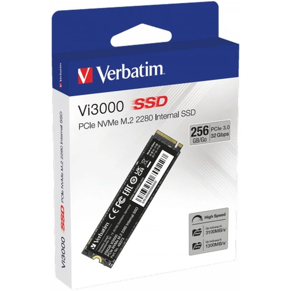 VERBATIM SSD Vi3000 Internal PCIe NVMe M.2 SSD 256GB - SSD - Obrázok P463000O01