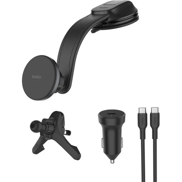 Belkin BOOST CHARGE ™ Qi2 15W MagSafe držiak s nabíjaním do auta na ventiláciu a palubnú dosku čiern - Držiaky - Obrázok P4EN000K01