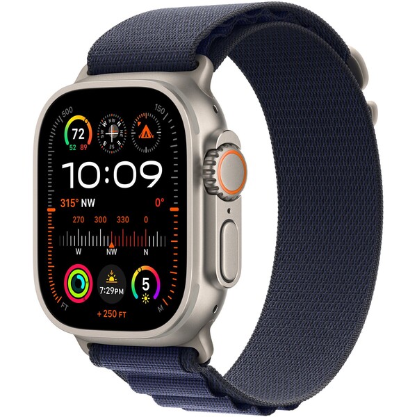 Apple Watch 49/46/45/44mm námornícky modrý alpský ťah s prírodným titánom M