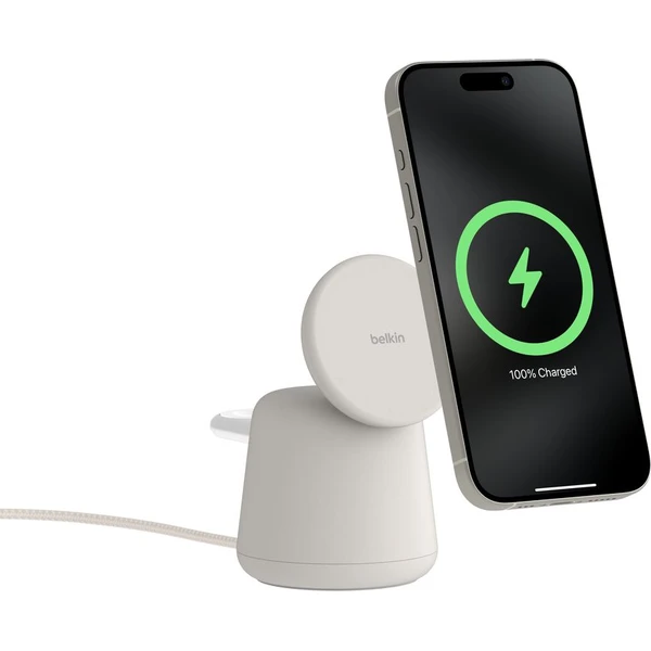 Belkin BOOST CHARGE™ PRE Qi2 15W 2v1 Nabíjací MagSafe stojanček pre iPhone/Apple Watch/AirPods pieso - Nabíjačky - Obrázok P4ZM000K01