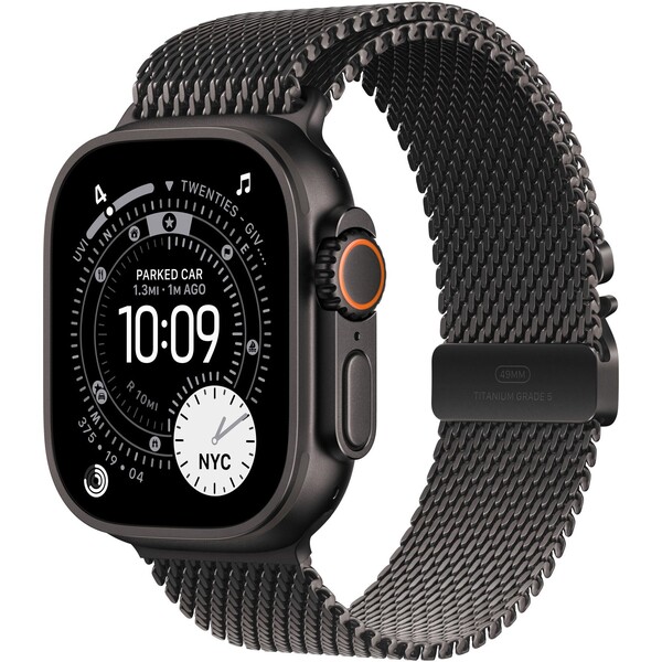 Apple Watch 49/46/45/44mm milánsky ťah z čierneho titánu malý
