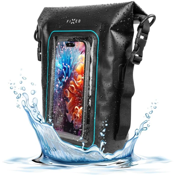 FIXED Float Bag 3L vodeodolný vak s vreckom pre mobilný telefón čierny - Puzdra - Hlavný obrázok