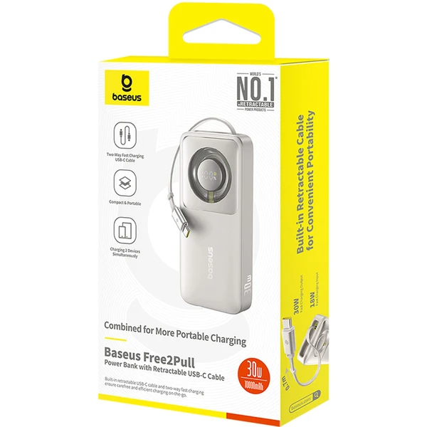 Powerbanka Baseus OS Free2Pull 10000mAh 30W sivá - Powerbanky - Obrázok P5AE000N01