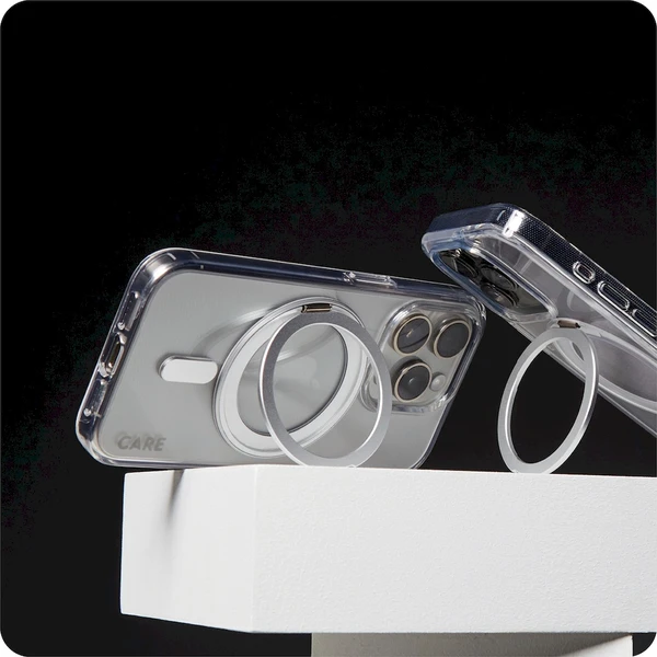 PanzerGlass® CARE kryt Apple iPhone 16 Pro Max MagSafe KickStand číry/sivý - Puzdra - Obrázok P608000P01