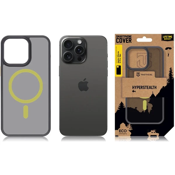 Tactical MagForce Hyperstealth 2.0 kryt iPhone 15 Pro Max Black/Yellow - Puzdra - Obrázok P755000P01