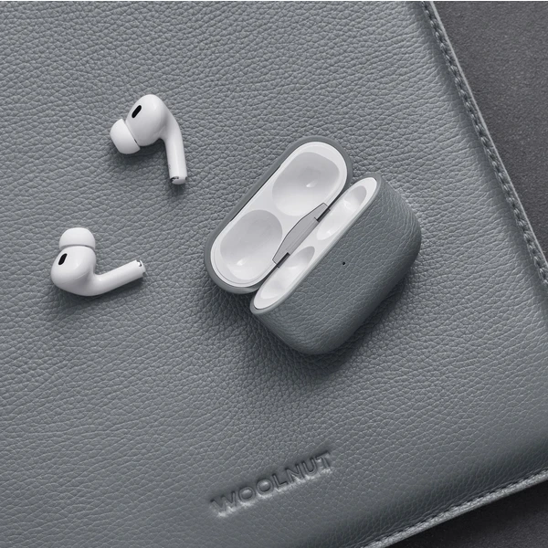 Woolnut Leather kožené puzdro pre AirPods Pro 2. generácia sivé - Puzdra - Obrázok P7KR100501