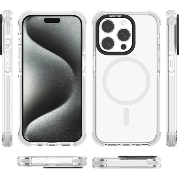 Cubenest MagPro Strong Guard kryt iPhone 15 Pre biely - Puzdra - Obrázok P7S8000J01