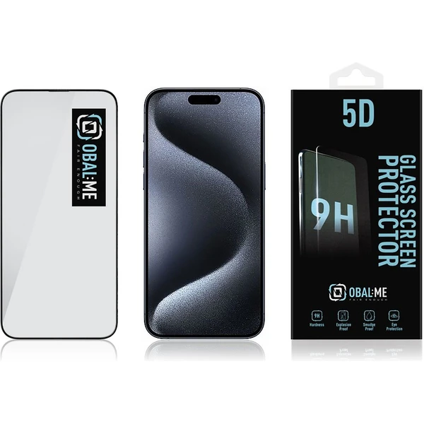 Obal:Me 5D Tvrdené sklo Apple iPhone 15 Pre čierne - Ochranné fólie a sklo - Obrázok P7U0000K01