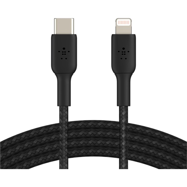 Belkin BOOST Charge Braided USB-C/Lightning odolný kábel, 1m, čierny