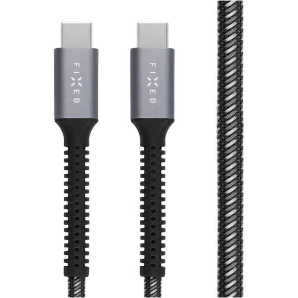 FIXED Armor USB-C/USB-C napájací kábel 240W 1,2m sivý - Káble a redukcie - Obrázok P8I1000O01