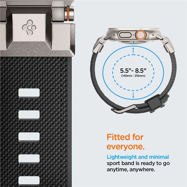 Spigen DuraPro Armor remienok Apple Watch Ultra 49/46/45/44/42mm strieborný/čierny - Remienky - Obrázok P8N5000701
