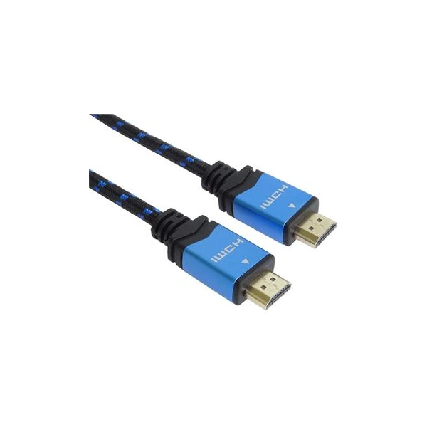 PremiumCord HDMI 2.0b/HDMI 2.0b opletený kábel s ethernetom 4K 1m čierny - Káble a redukcie - Hlavný obrázok