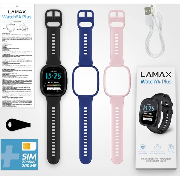 LAMAX WatchY4 Plus detské hodinky čierne - Inteligentné hodinky - Obrázok P929000P01