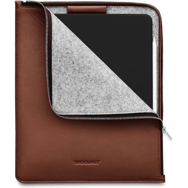 Woolnut kožené puzdro Folio na iPad Pro 12,9"/iPad Pro 13"/iPad Air 13" hnedé - Puzdra - Obrázok P9LR100501