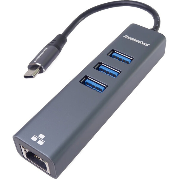 PremiumCord 4v1 USB-C Hub antracitový - USB huby - Obrázok PA8L000K01