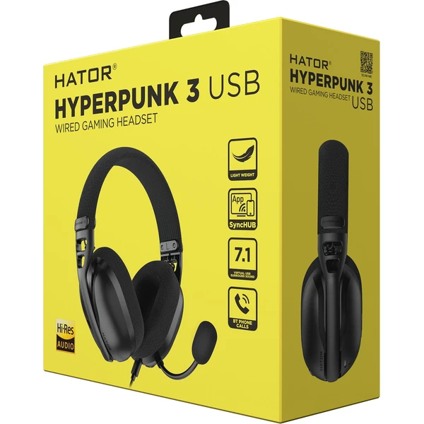 HATOR HYPERPUNK 3 USB headset čierny - Slúchadlá - Obrázok PAAE000J01