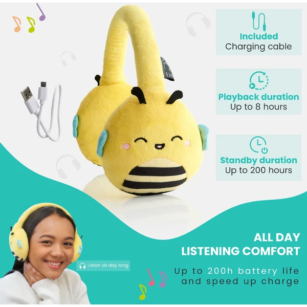 Lazerbuilt bezdrôtové slúchadlá Squishmallows - Sunny (plyšové) - Slúchadlá - Obrázok PABG000K01