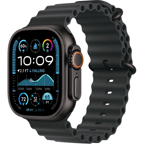 Apple Watch 49/44/45/46mm čierne predĺženie oceánskeho remienok s čiernym titánom - Remienky - Hlavný obrázok