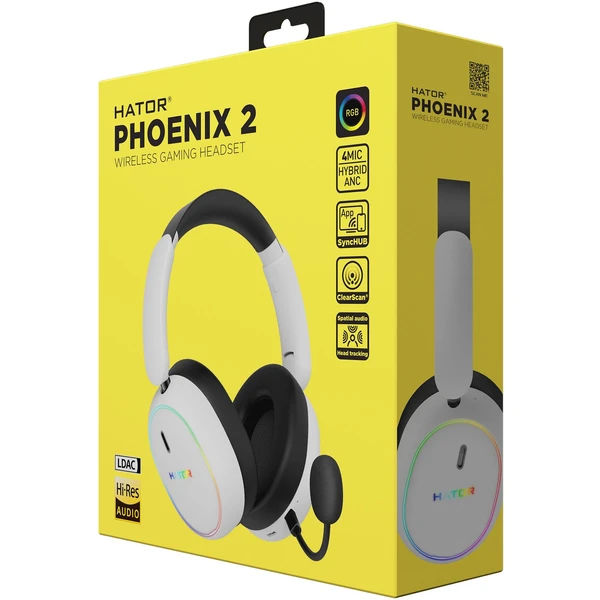 HATOR PHOENIX 2 bezdrôtový headset biely - Slúchadlá - Obrázok PBAE000J01