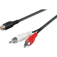 PremiumCord kábel 1x CINCH female - 2x CINCH male 20 cm - Káble a redukcie