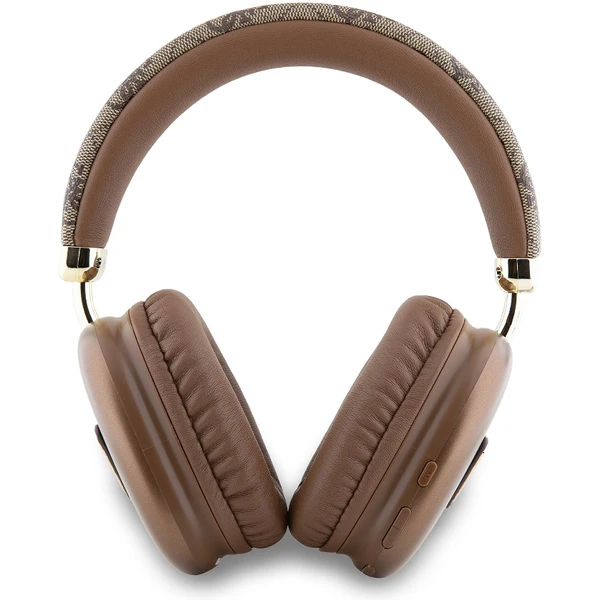 Guess PU Leather 4G Triangle Logo Bluetooth Stereo Headphone hnedé - Slúchadlá - Obrázok PDR2000N01