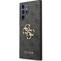 Guess PU 4G Metal Logo kryt Samsung Galaxy S23 Ultra sivý - Puzdra