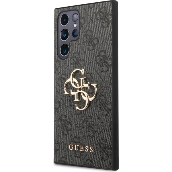 Guess PU 4G Metal Logo kryt Samsung Galaxy S23 Ultra sivý - Puzdra - Hlavný obrázok