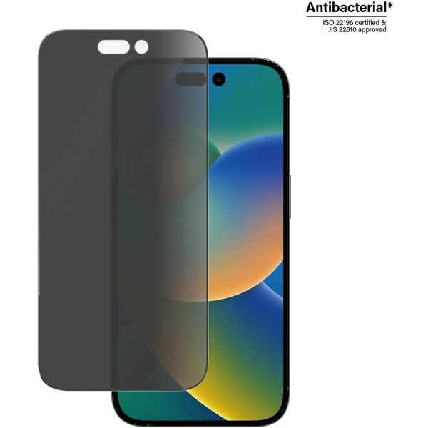 PanzerGlass™ Ultra-Wide Fit Privacy iPhone 14 Pro s inštalačným rámčekom - Ochranné fólie a sklo - Obrázok PFKG100501