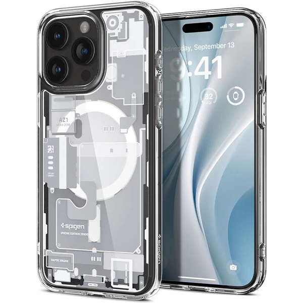 Spigen Ultra Hybrid MagFit kryt iPhone 15 Pro zero one biely - Puzdra - Hlavný obrázok