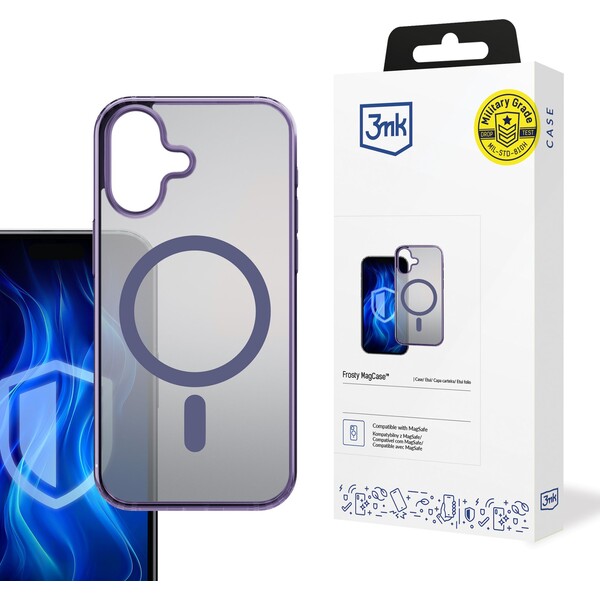 3mk ochranný kryt Frosty MagCase pre Apple iPhone 16 fialová