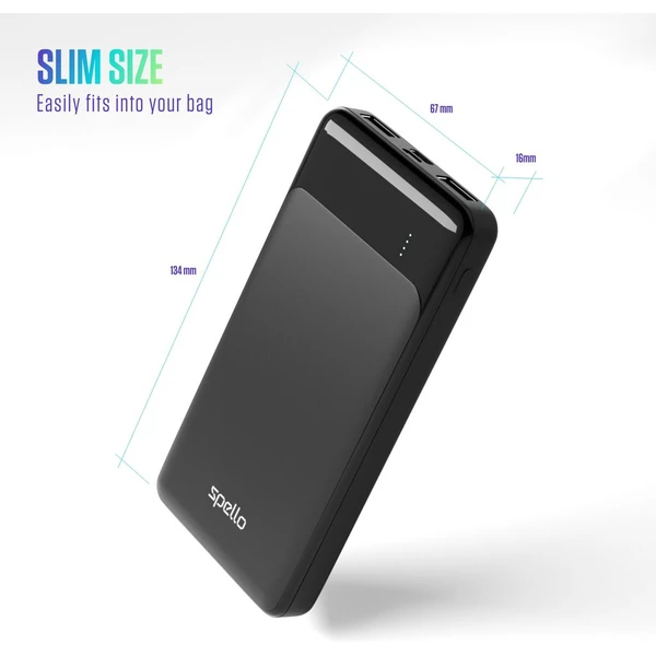 Spello Slim Powerbanka, 10000mAh čierna - Powerbanky - Obrázok PGPD000K01