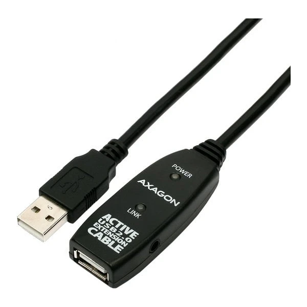 AXAGON ADR-215 USB-A/USB-A predlžovací kábel 15m čierny - Káble a redukcie - Obrázok PGS6000701