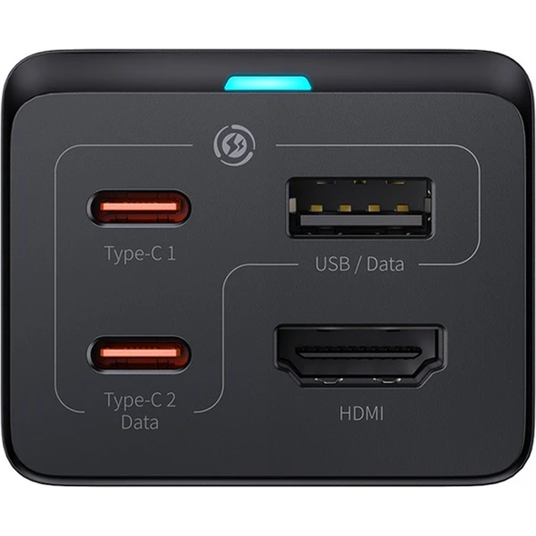 Rýchlonabíjačka do siete Baseus GaN5 Pro 67W 2xUSB-C/USB-A/HDMI čierna a USB-C kábel 100W 1m - Nabíjačky - Obrázok PHGE000L01