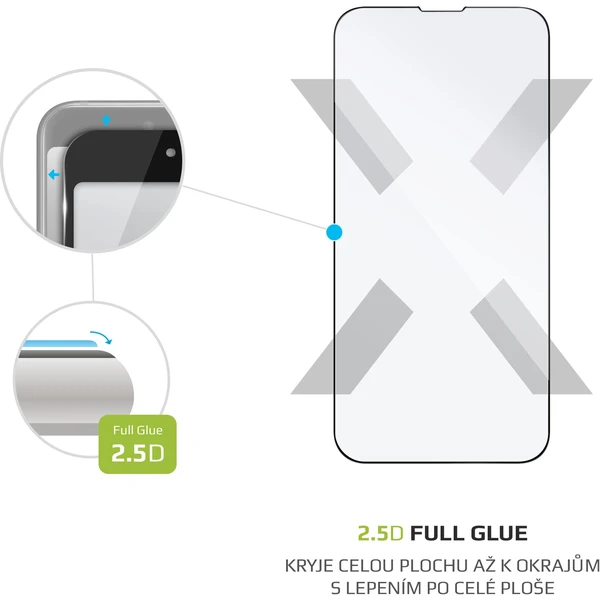 FIXED 2,5 D Full-Cover tvrdené sklo 0,33 mm Apple iPhone 13 Mini čierne - Ochranné fólie a sklo - Obrázok PITZ000501