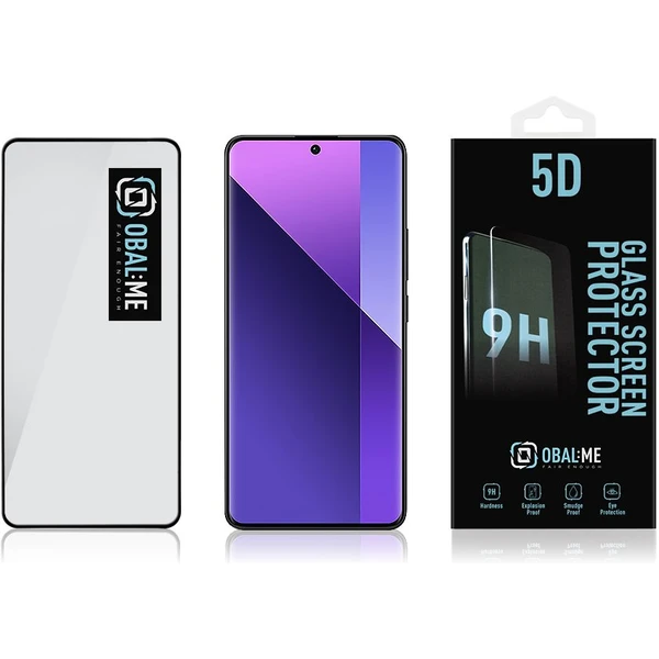 OBAL:ME 5D Tvrdené Sklo pre Xiaomi Redmi Note 13 Pro+ 5G čierne - Ochranné fólie a sklo - Obrázok PIX3000P01