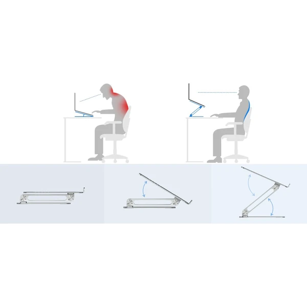 Nillkin ProDesk Adjustable stojanček na notebook strieborný - Stojany - Obrázok PJKX000501