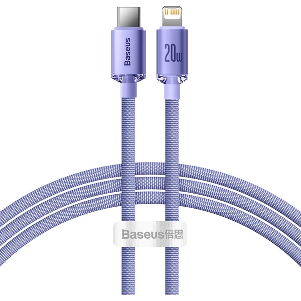 Baseus CAJY000205 Crystal Shine Series Dátový Kábel USB-C - Lightning 20W 1,2m Purple - Káble - Hlavný obrázok