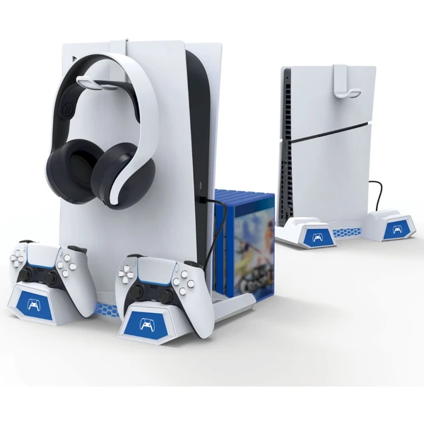 iPega P5S023 Nabíjací Stojan s Chladením pre PS5/PS5 Slim/PS5 Pro biely - Nabíjačky - Obrázok PJU0000K01